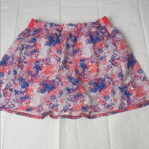 Kyodan Vibrant Floral Skater Skirt - Red and Blue